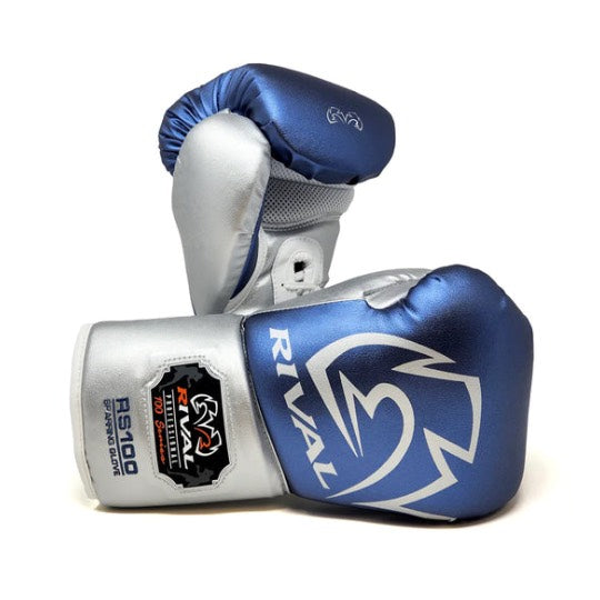 Rival RS100 Boxing Gloves Sparring Blue/Silver