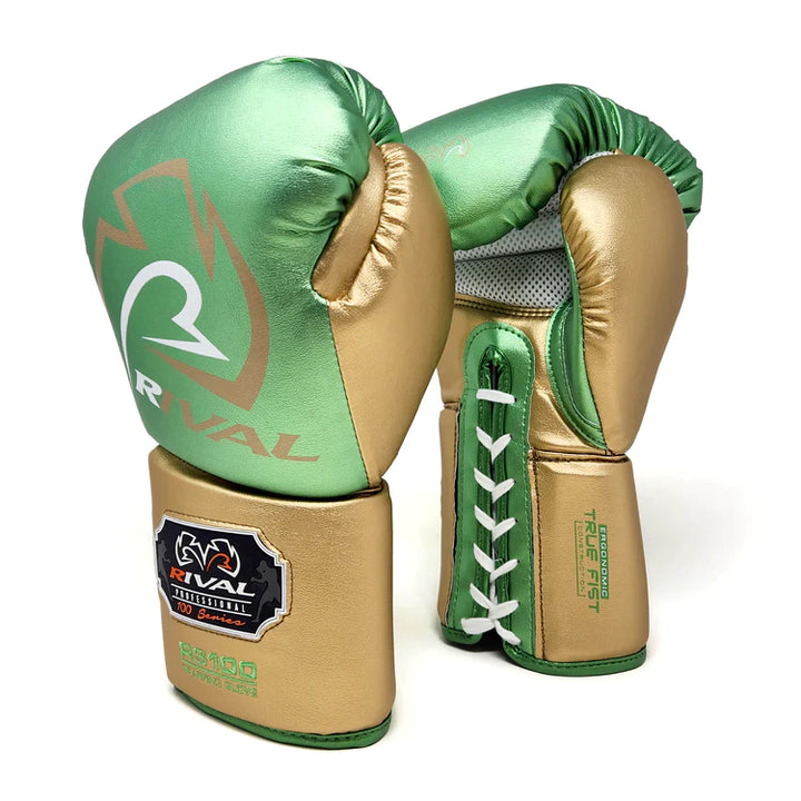 Rival RS100 Boxing Gloves Sparring Green/Gold