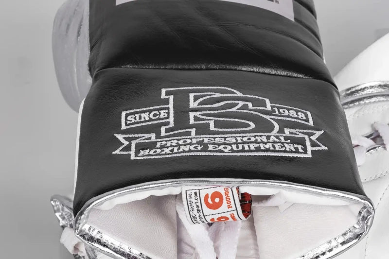 Paffen Sport "Pro Mexican TF" Wettkampfboxhandschuhe für Profis, Schwarz/Silber Metallic