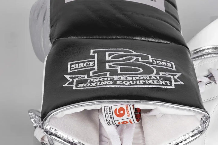 Paffen Sport "Pro Mexican TF" Wettkampfboxhandschuhe für Profis, Schwarz/Silber Metallic