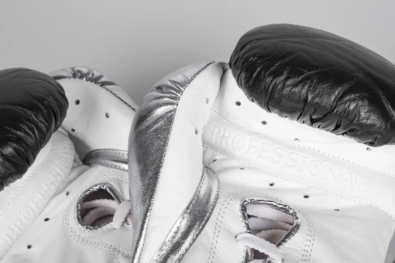 Paffen Sport "Pro Mexican TF" Wettkampfboxhandschuhe für Profis, Schwarz/Silber Metallic