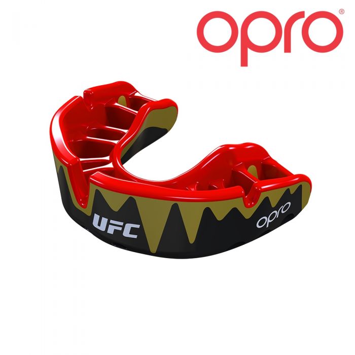 UFC Opro Mundschutz "Platin" Schwarz Metal/Rot