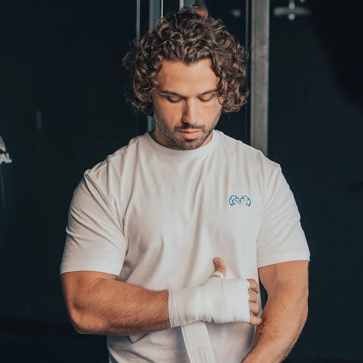T-shirt Rival, gants délavés, blanc