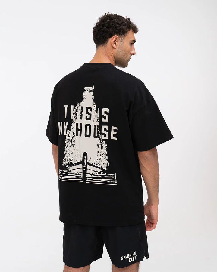 Boxraw "This Is My House" Oversized T-Shirt Schwarz