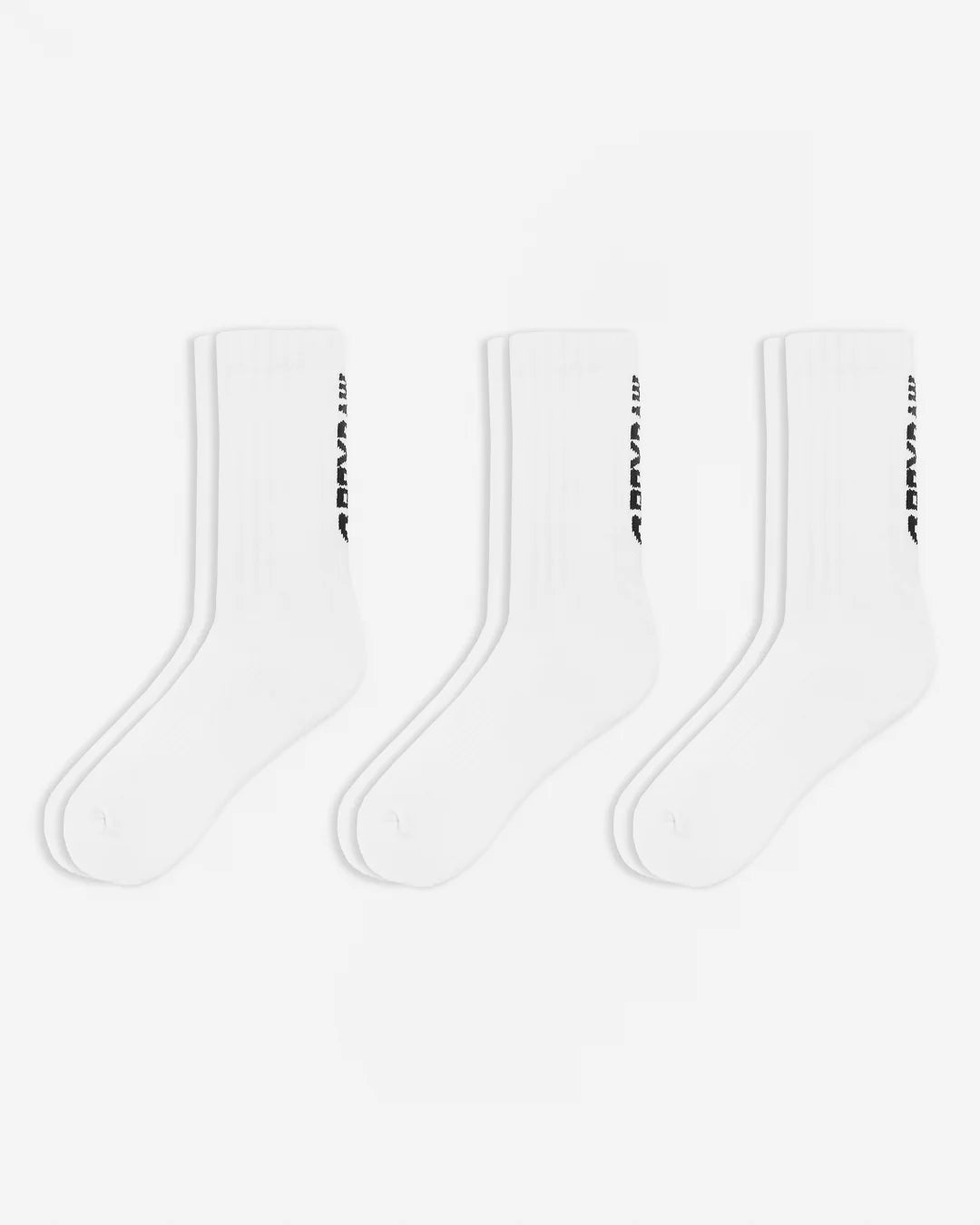 Boxraw Crew Socks Sportsocken 3 Paar, Weiss