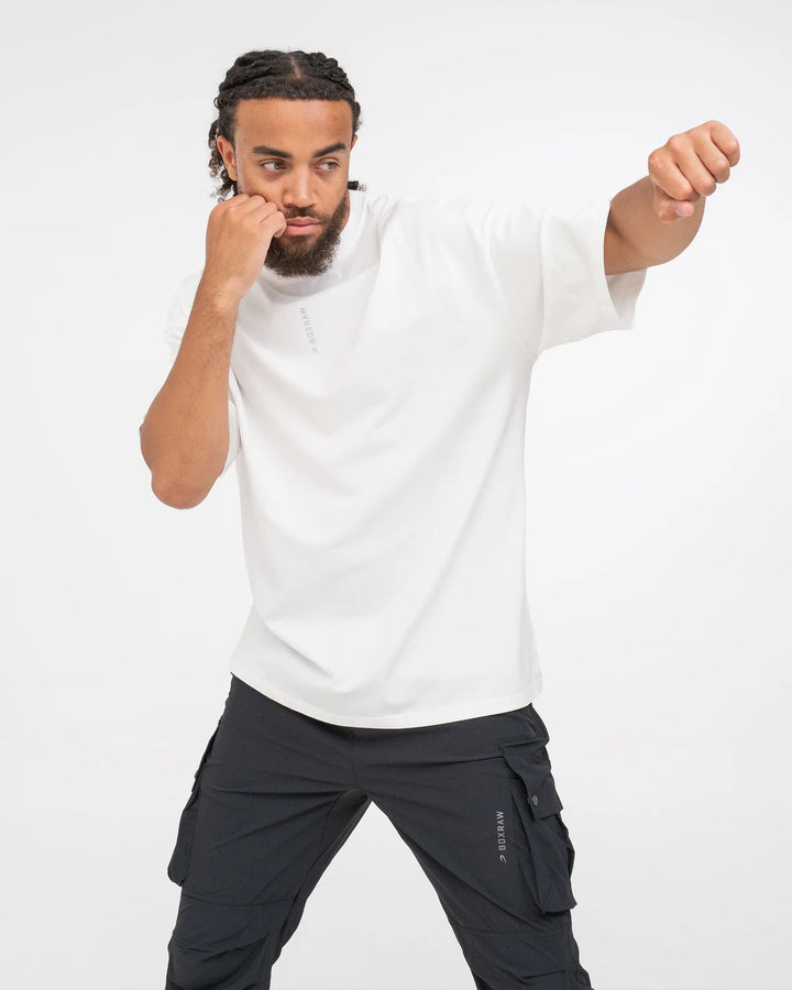 Boxraw Lineal Oversized T-Shirt Weiss