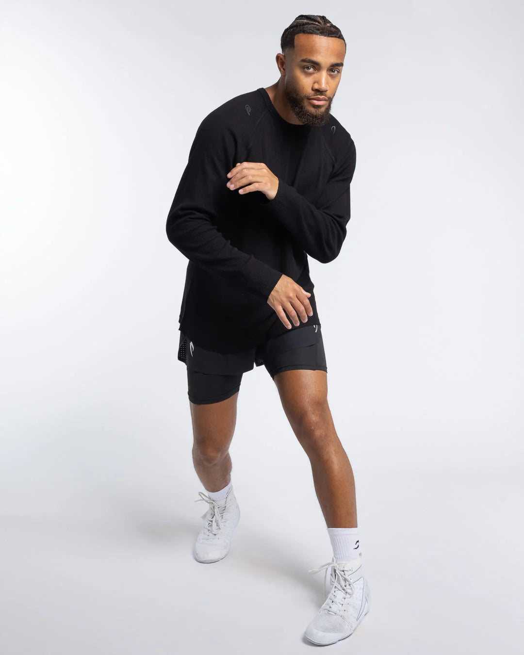 Boxraw Turnero Raw Edge Crew Longsleeve, Schwarz