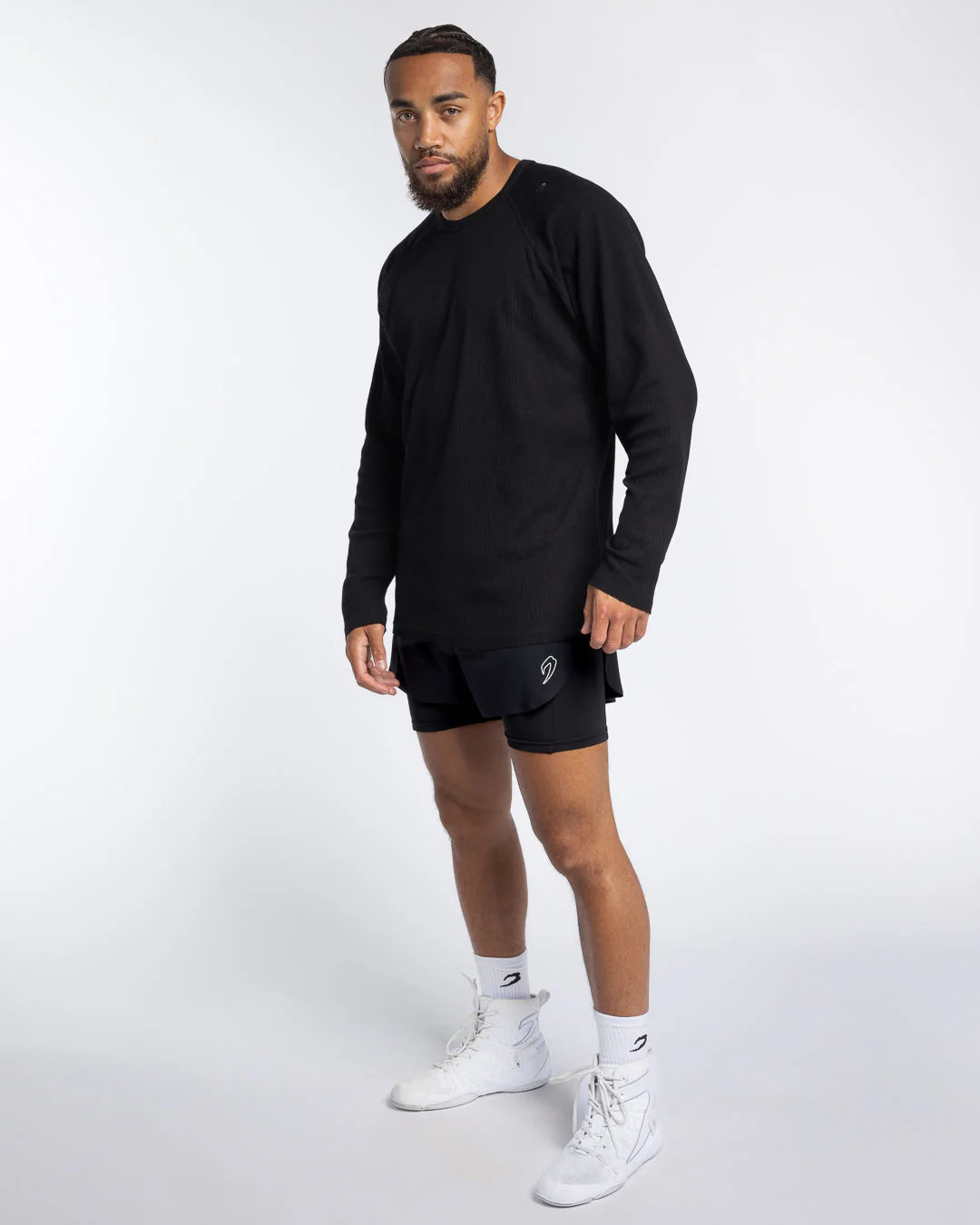 Boxraw Turnero Raw Edge Crew Longsleeve, Schwarz