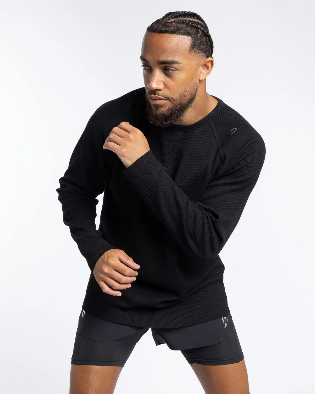 Boxraw Turnero Raw Edge Crew Longsleeve, Schwarz