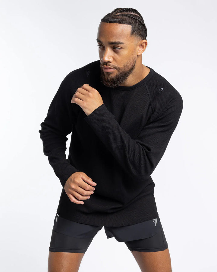 Boxraw Turnero Raw Edge Crew Longsleeve, Schwarz
