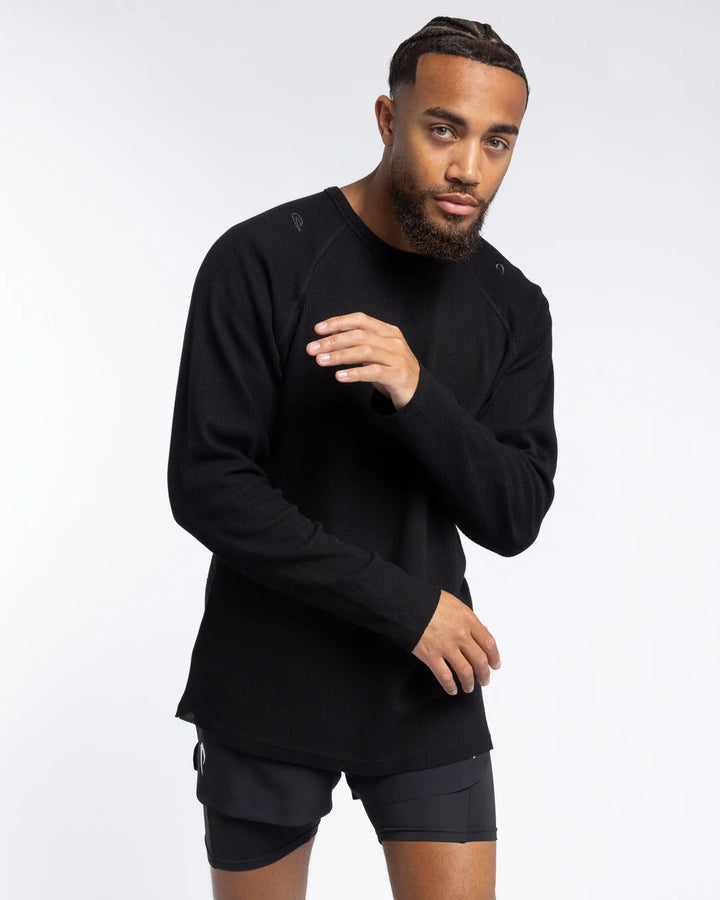 Boxraw Turnero Raw Edge Crew Longsleeve, Schwarz