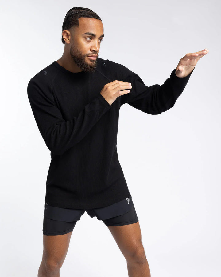 Boxraw Turnero Raw Edge Crew Longsleeve, Schwarz