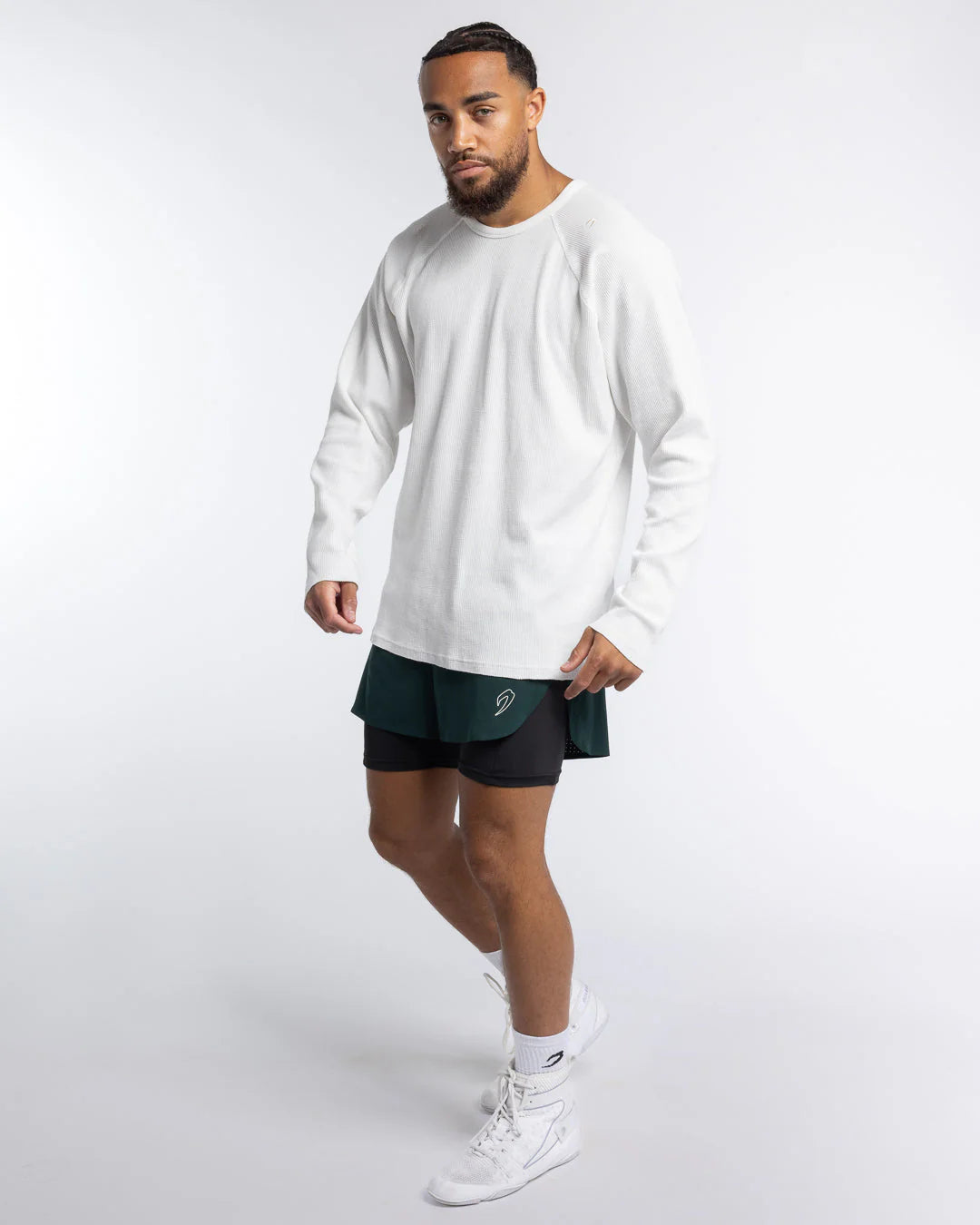 Boxraw Turnero Raw Edge Crew Longsleeve, Weiss