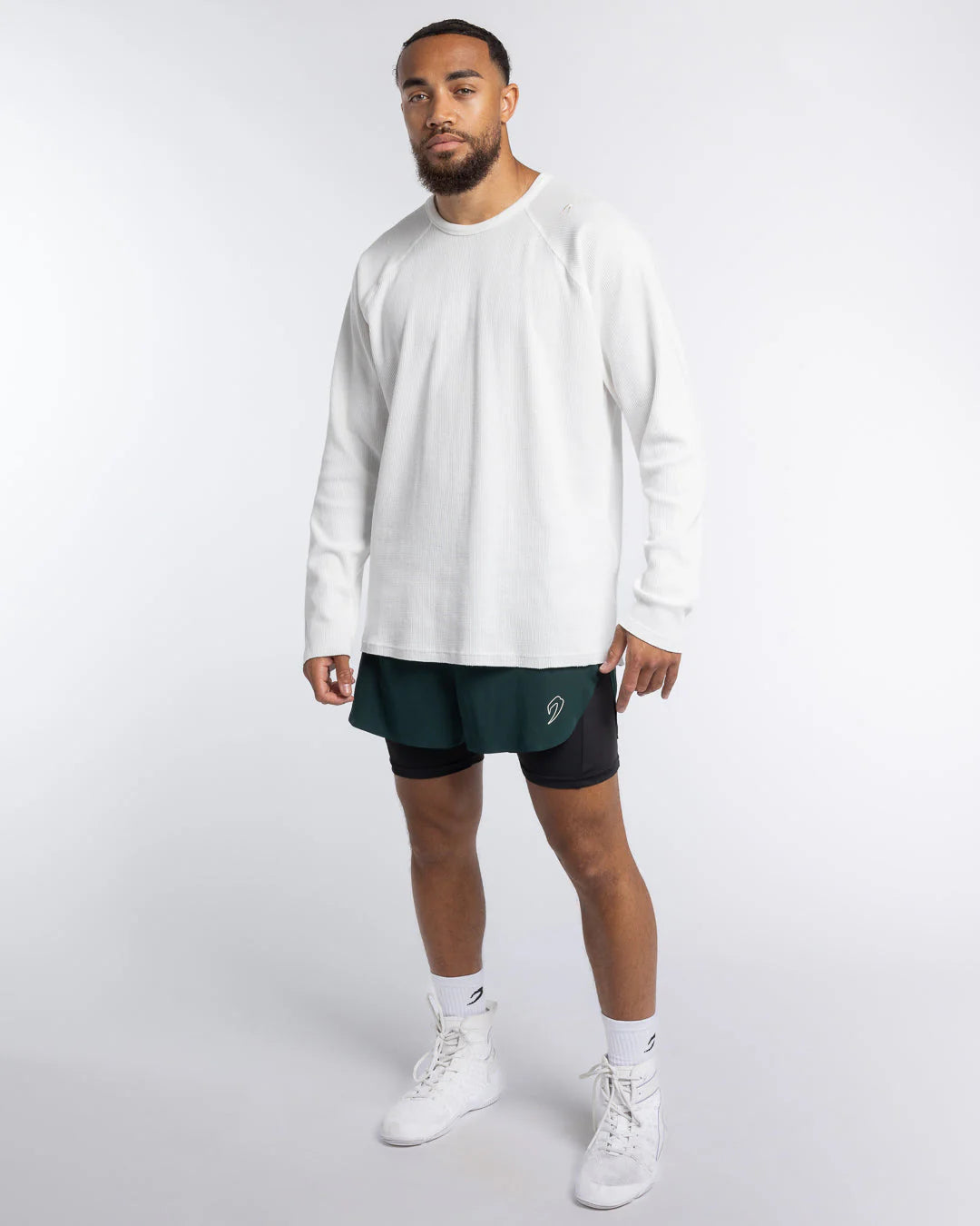 Boxraw Turnero Raw Edge Crew Longsleeve, Weiss