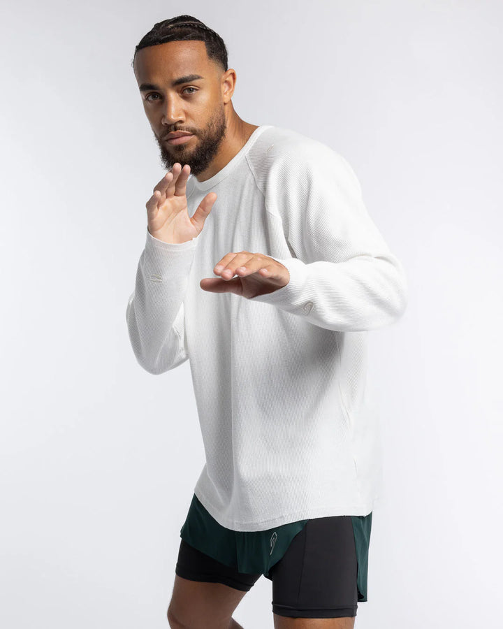 Boxraw Turnero Raw Edge Crew Longsleeve, Weiss