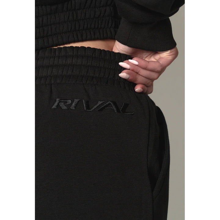 Rival Women's Cropped Heavyweight Fleece Hoodie, Schwarz