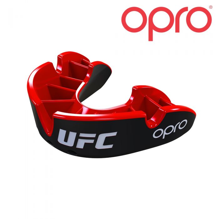 UFC Opro Mundschutz "Silver" Schwarz/Rot
