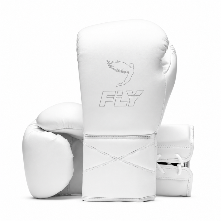 Fly “Superlace Pro X 2“ Lace-up Boxhandschuhe, Weiss