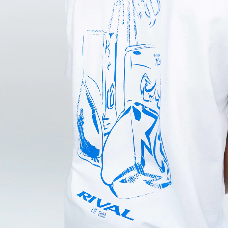 T-shirt Rival, gants délavés, blanc