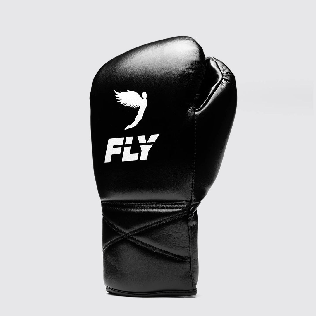 Fly “Superlace Pro X 2“ Lace-up Boxhandschuhe, Schwarz