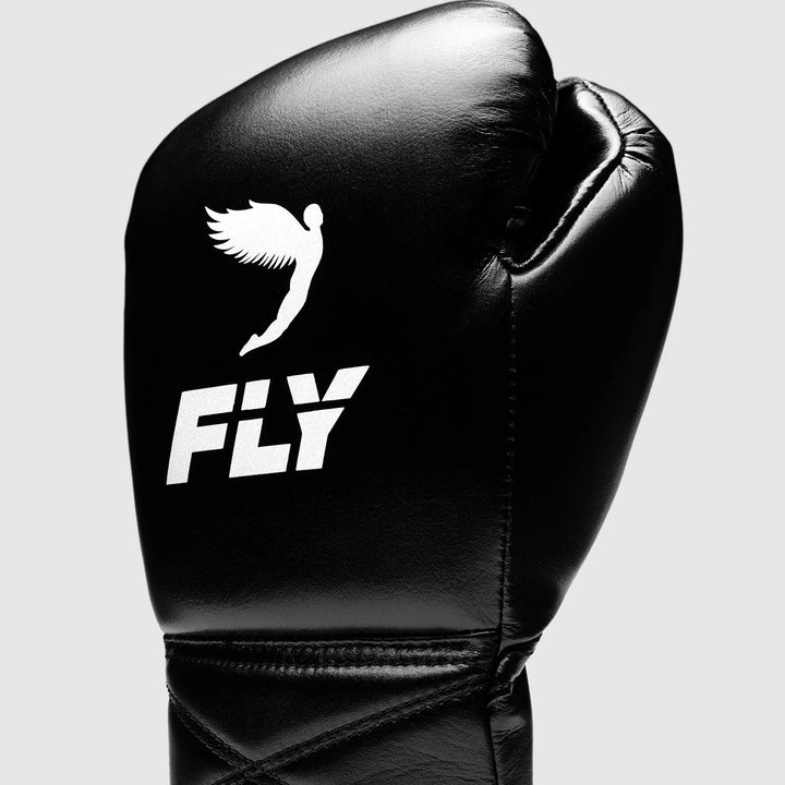 Fly “Superlace Pro X 2“ Lace-up Boxhandschuhe, Schwarz