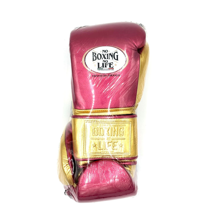 No Boxing No Life Boxhandschuhe Velcro, Rosa/Oro