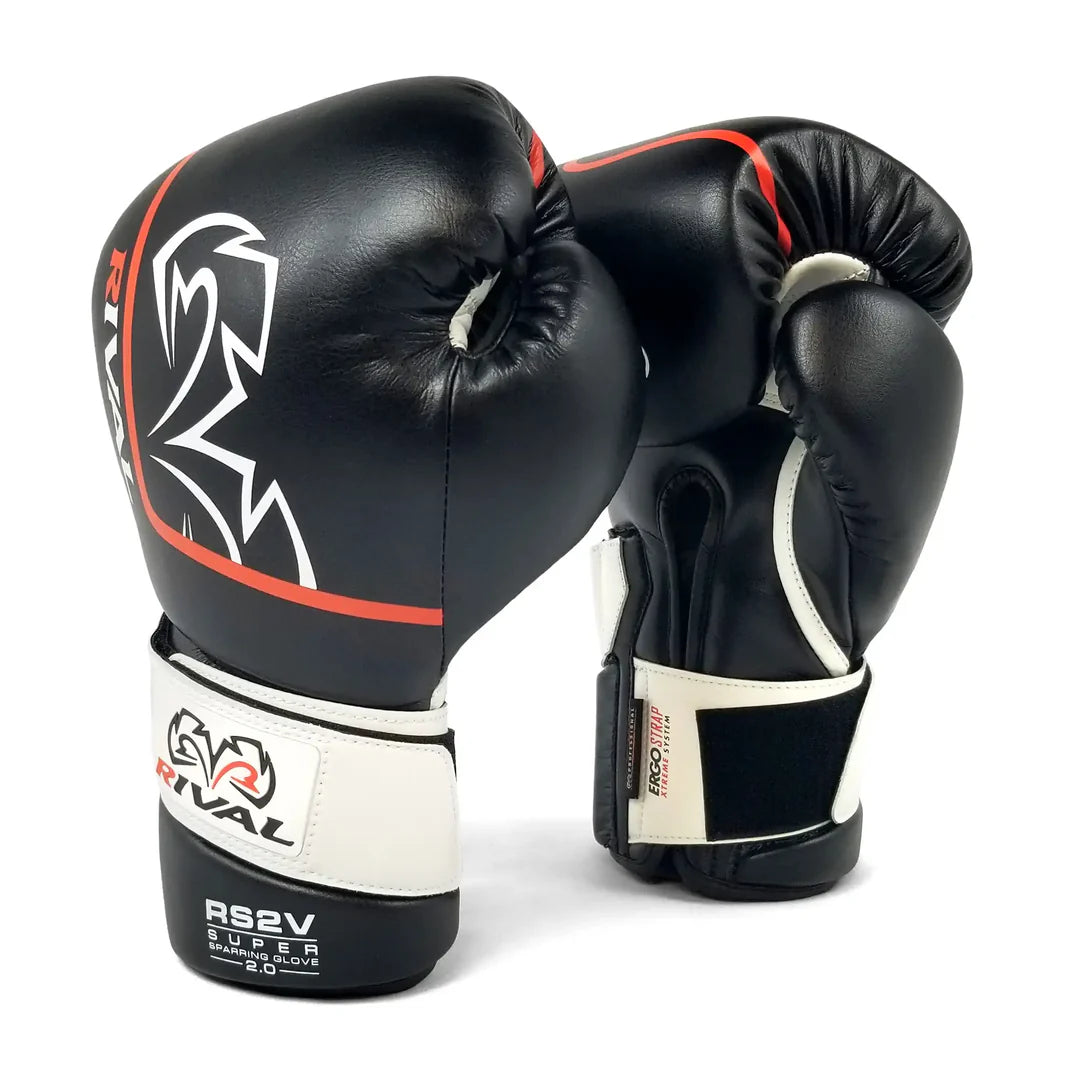 Rival RS2V Super Sparring Boxhandschuhe, Schwarz