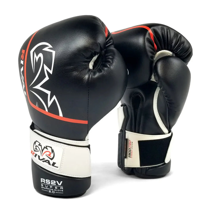 Rival RS2V Super Sparring Boxhandschuhe, Schwarz