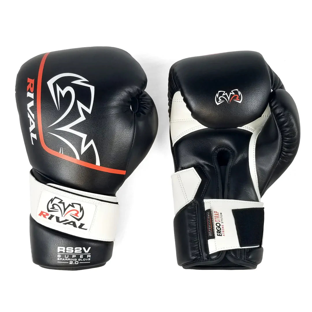 Rival RS2V Super Sparring Boxhandschuhe, Schwarz