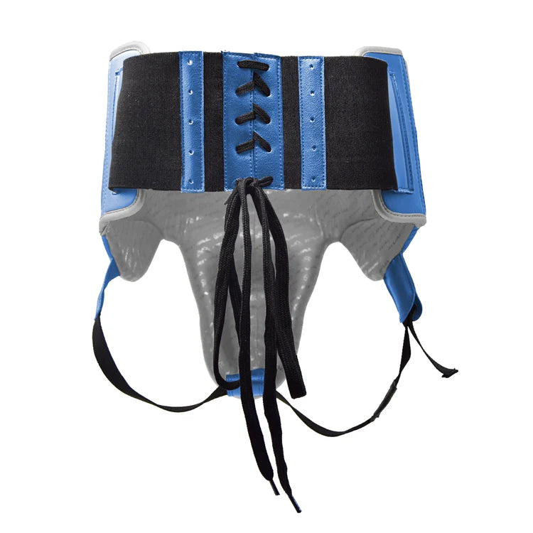 Rival RNFL100 Laced-up Boxing Groin Guard, Blue/Silver 