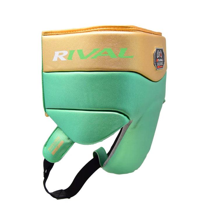 Rival RNFL100 Laced-up Boxing Groin Guard, Green/Gold 
