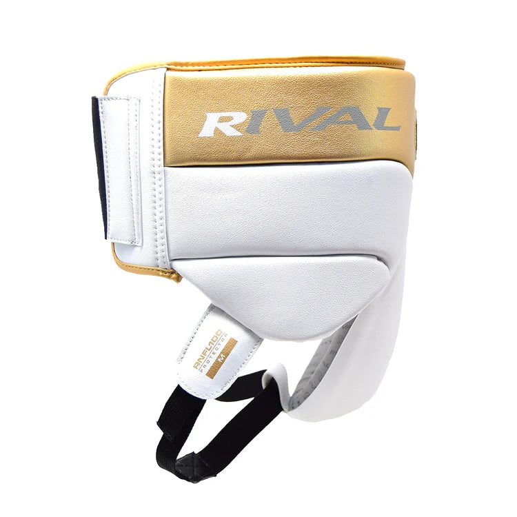 Rival RNFL100 Laced-up Tiefschutz fürs Boxen, Weiss/Gold