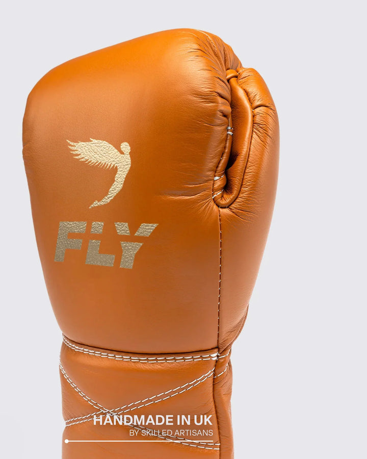 Fly “Superlace 2“ Premium Lace-up Boxhandschuhe, Windsor Tan