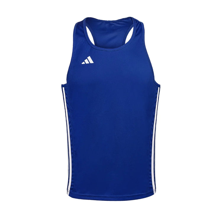 adidas Boxing Top Punch Line für Olympisches Boxen, Blau/Weiss