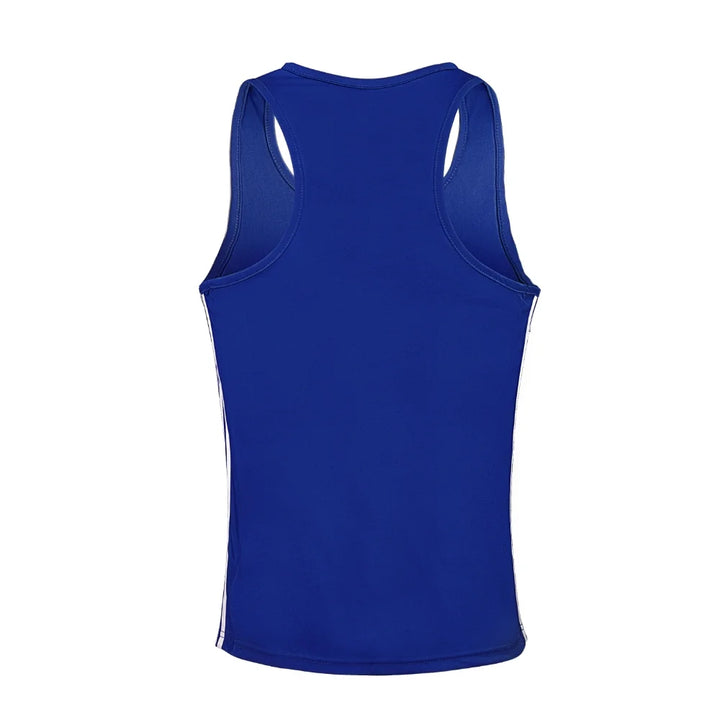 adidas Boxing Top Punch Line für Olympisches Boxen, Blau/Weiss