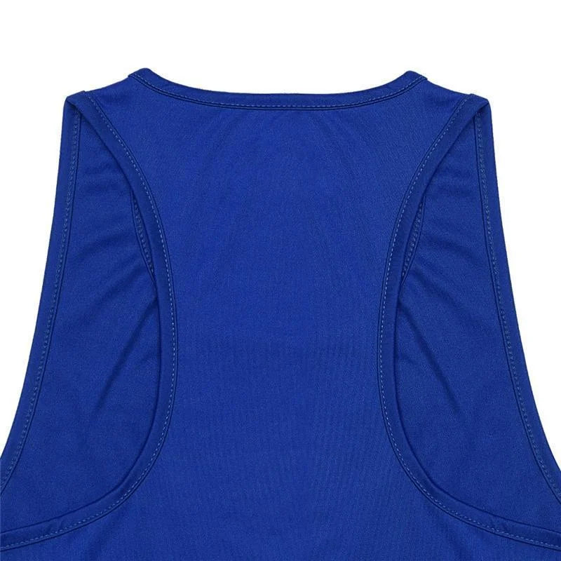 adidas Boxing Top Punch Line für Olympisches Boxen, Blau/Weiss