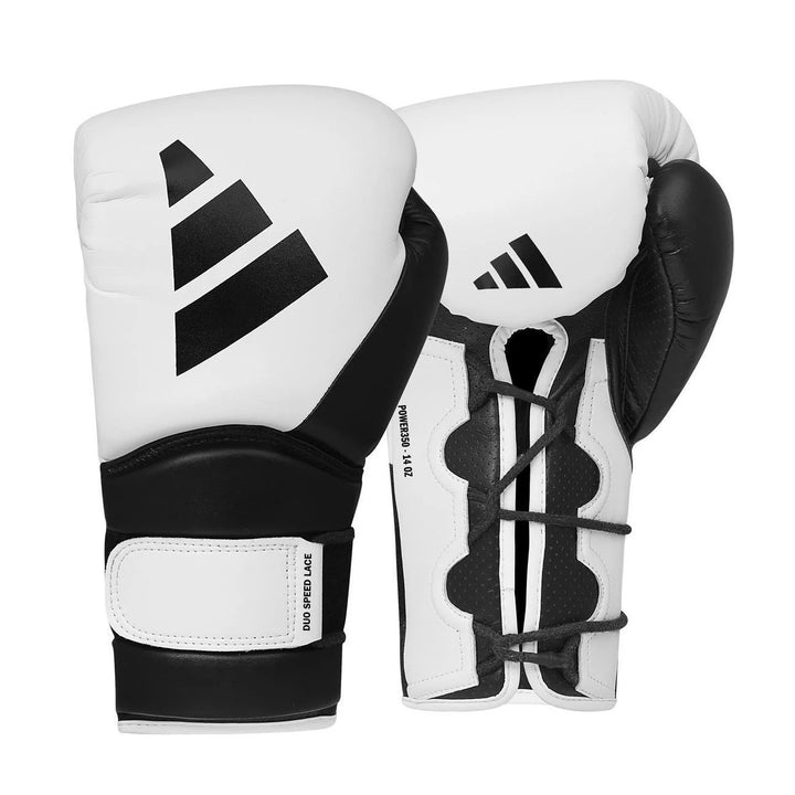 adidas Power 350 TG Boxhandschuhe, Weiss/Schwarz