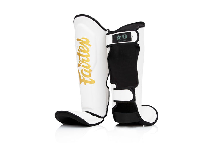 Protège-tibias Fairtex X Booster SGL 7 Blanc/Or 