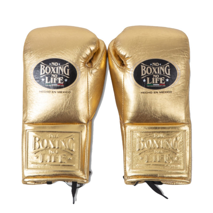 No Boxing No Life Pro Fight Gloves, Gold