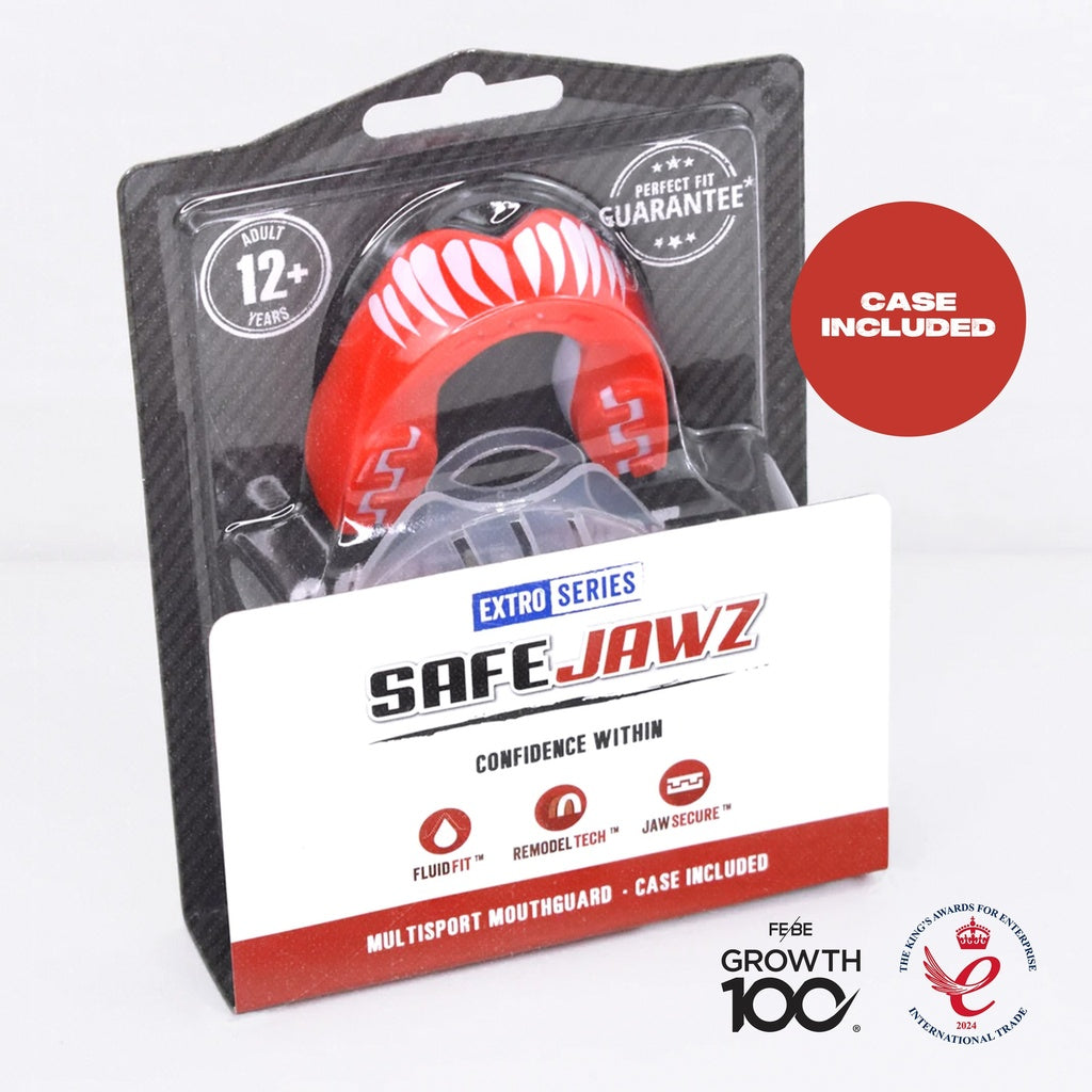 SAFEJAWZ Extro Fangs Mundschutz Rot