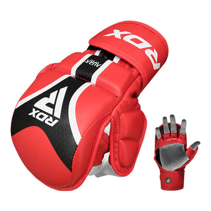 RDX Shooter Aura Plus T-17 MMA Sparring Handschuhe, Rot