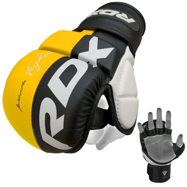 RDX T6 MMA Sparring Gloves 7oz, Gelb/Schwarz