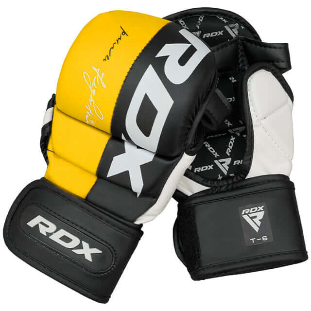 RDX T6 MMA Sparring Gloves 7oz, Gelb/Schwarz