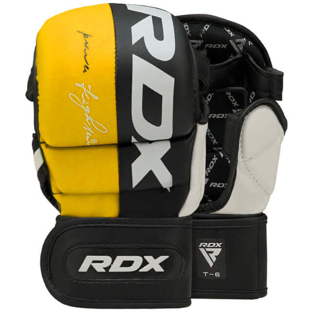 RDX T6 MMA Sparring Gloves 7oz, Gelb/Schwarz