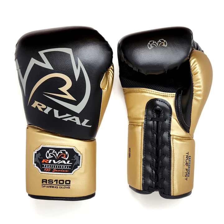 Rival RS100  Boxhandschuhe Sparring Schwarz/Gold